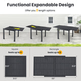 Tangkula 7 Pieces Outdoor Dining Set for 6 with Expandable Table