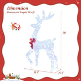 Tangkula 5 Feet Pre-Lit Christmas Reindeer with 100 LED Lights