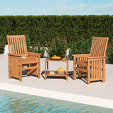 Tangkula 3 Pieces Patio Furniture Set with 1.5” Umbrella Hole, Hardwood Table and Chairs Set, for Porch, Backyard, Poolside