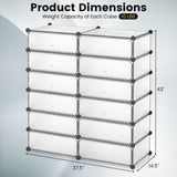 Tangkula 12-Cube Shoe Rack, DIY Cubes Storage Cabinet