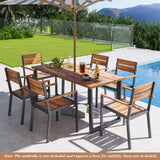 Tangkula Acacia Wood Patio Chairs Set of 6