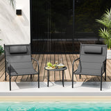 Tangkukla 3 Piece Outdoor Bistro Set, Patio Metal Chair & Coffee Table Set