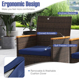 Tangkula 9 Pieces Patio PE Wicker Dining Set