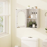 Tangkula Bathroom Wall Cabinet with Tempered Glass Door & Adjustable Shelf