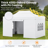 Tangkula 10x14 FT Pop Up Canopy, Outdoor Tent with 4 Sidewalls
