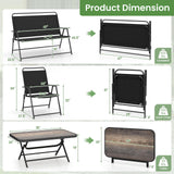 Tangkula 4 Piece Folding Patio Furniture Set