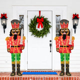 Tangkula 5 FT Lighted Christmas Nutcracker with Glitter Sword