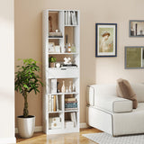 Tangkula 71” Tall Bookcase with Drawer for Living Room