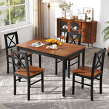 Tangkula 5-Piece Mid-Century Modern Dining Table Set for 4