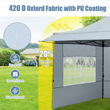 Tangkula 10 x 10 FT Pop up Canopy Tent with Sidewalls and Awning for Party Picnic Event