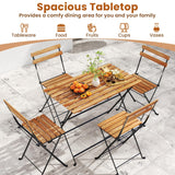 Tangkula 5 Piece Patio Folding Dining Set