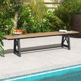 Tangkula 6 FT HDPE Outdoor Bench, Extra Long Patio Picnic Bench for 3-4 People, 1100 lbs Weight Capacity