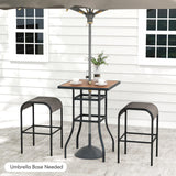 Tangkula Outdoor Bar Stools Set of 2/4, 30" Bar Height Bistro Stools with Breathable Fabric Seat & Heavy-Duty Metal Frame