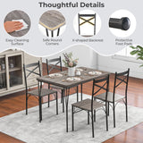 Tangkula Dining Table Set for 4, Modern Rectangular Dining Table & 4 Dining Chairs Set