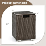 Tangkula Outdoor Propane Tank Cover Table