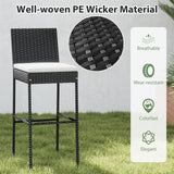 Tangkula Outdoor Bar Height Chair with Soft Seat Cushion & Cozy Footrest