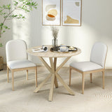 Tangkula 36" Mid-Century Modern Kitchen Table with Rubber Wood Legs