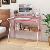Tangkula 2 Tier Computer Desk with Monitor Stand