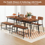 Tangkula Dining Table Set for 4(Set for 4 with bench)