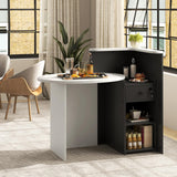 Tangkula Reception Desk, Front Counter Desk with Lockable Drawer & Adjustable Shelf