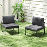 Tangkula Patio Sofa Chairs with Removable Cushions