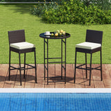 Tangkula 3 Piece Outdoor Bar Set for Porch