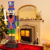 Tangkula 6 FT Christmas Lighted Nutcracker with Sword, 3D Christmas Lighted Soldier with 110 LED Lights