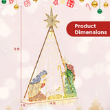 Tangkula 6 FT Christmas Lighted Nativity Scene Set, Indoor/Outdoor Pre-Lit Xmas Scene with 240 Warm White LED Lights