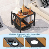 Tangkula Outdoor Side Table with 1.57” Umbrella Hole