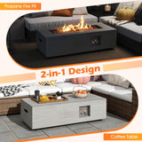 Tangkula 2 Piece Propane Fire Pit Table Set with Tank Holder