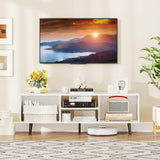 Tangkula White TV Stand for 55 Inch TV for Living Room
