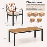 Tangkula 9 Piece Outdoor Patio Dining Set, Rectangular Dining Table & Chairs Set for 8 w/Acacia Wood Tabletop