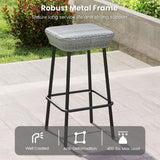 Tangkula Patio Bar Stools Set of 2/4 (29.5”)