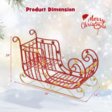 Tangkula Metal Christmas Santa Sleigh Basket