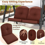 Tangkula 2 Person Porch Swing, Patio Swing with Adjustable Canopy