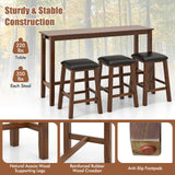 Tangkula 4 Piece Counter Height Dining Set for Living Room