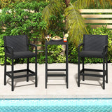 Tangkula 3 Pieces Patio Bar Set for Garden