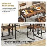 Tangkula 5 Piece Dining Table Set for 4, Kitchen Table and Chairs with 4 Trapezoid Chairs & Storage Rack