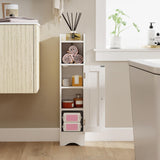 Tangkula Bathroom Storage Cabinet with Adjustable Shelves & Open Compartment
