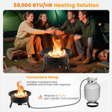 Tangkula Portable Propane Fire Pit 24.5 Inch 58,000 BTU Smokeless Fire Bowl