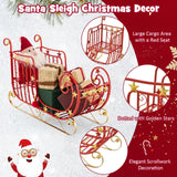 Tangkula Metal Christmas Santa Sleigh Basket