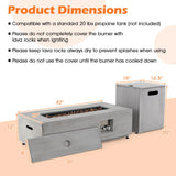 Tangkula 2 Piece Propane Fire Pit Table Set with Tank Holder