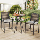 Tangkula Patio Bar Stools(w/Armrest)