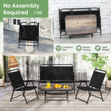 Tangkula 4 Piece Folding Patio Furniture Set