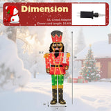 Tangkula 5 FT Lighted Christmas Nutcracker with Glitter Sword