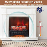 Tangkula 20" Electric Fireplace Log Set Heater with Adjustable Temp