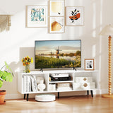 Tangkula White TV Stand for 55 Inch TV for Living Room