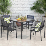 Tangkula 35 Inch Patio Bistro Table with 1.5” Umbrella Hole
