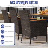 Tangkula 9 Pieces Patio PE Wicker Dining Set