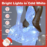 Tangkula 5.5 FT Christmas Lighted Angel 3D Pre-lit Halo Angel with Pigeon